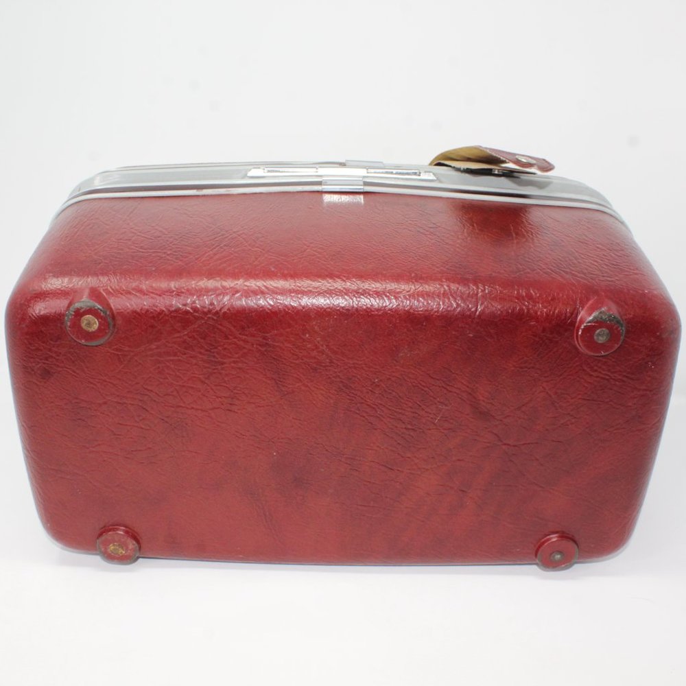 Vintage Samsonite Silhouette II Burgundy Red Train Clam Case No keys - Picture 10 of 15
